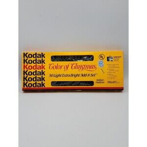 VTG NOS 1991 Kodak Color of Christmas 50 Light Extra Bright Add-A-Set 24' Decor